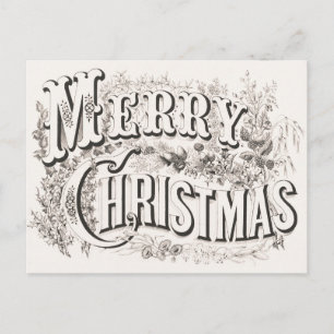 Carte Postale Vintage Ornate Élégant Joyeux Noël