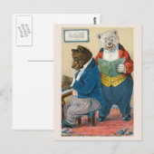 Carte postale Vintage Ours "Bears Making Music" (Devant / Derrière)