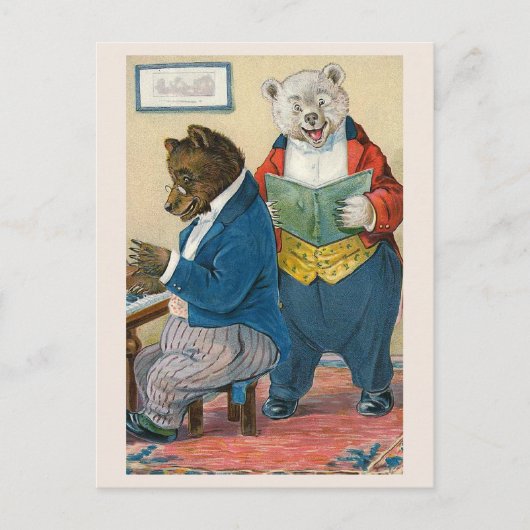 Carte postale Vintage Ours "Bears Making Music" (Devant)