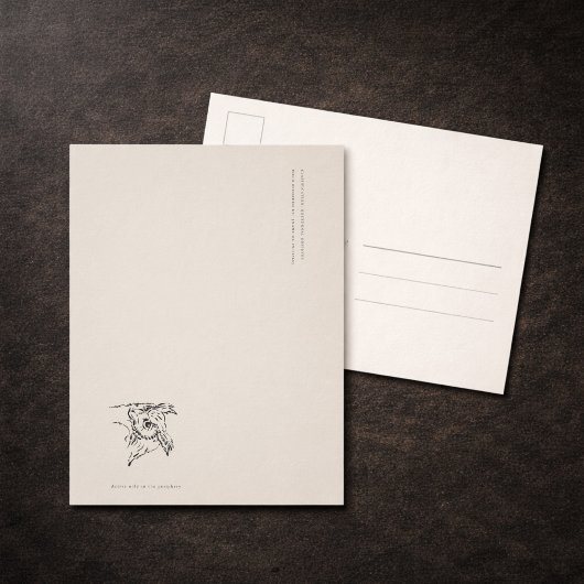 Carte Postale Vintage Owl- Dark Academia Journal Insert