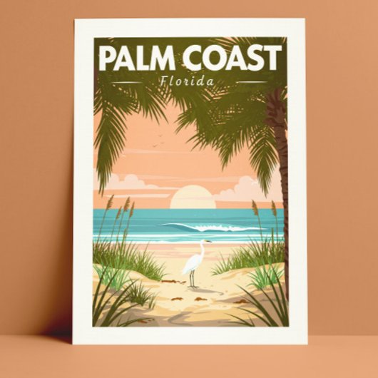 Carte Postale Vintage Palm Coast Floride