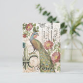 Carte postale vintage paon (Debout devant)