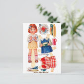Carte postale vintage Paperdoll Little Miss Muffet (Debout devant)