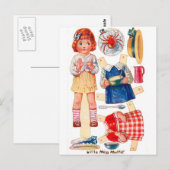 Carte postale vintage Paperdoll Little Miss Muffet (Devant / Derrière)