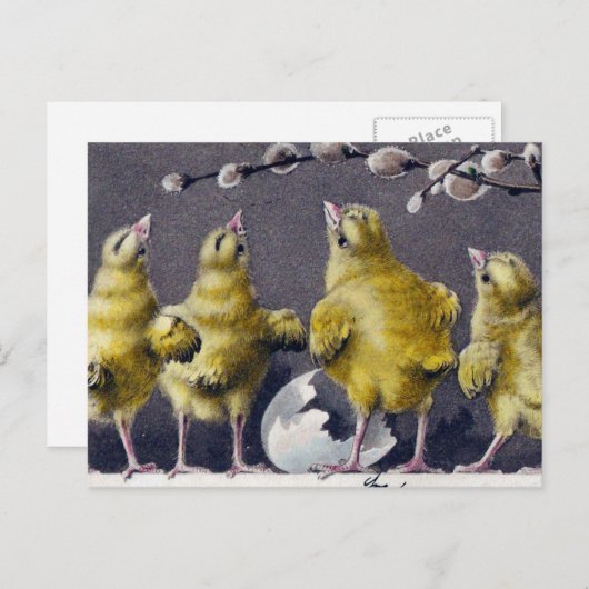 Carte postale Vintage Pâques (Devant / Derrière)