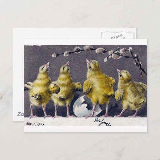 Carte postale Vintage Pâques (Devant / Derrière)