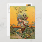 Carte postale vintage Pâques (Devant / Derrière)