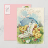 Carte postale vintage Pâques Chick Holiday (Devant / Derrière)