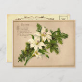 Carte postale vintage Pâques Lily (Devant / Derrière)