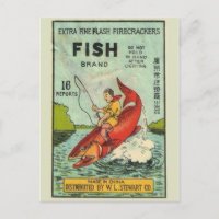 Carte postale vintage Paquet Firecracker