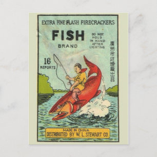 Carte postale vintage Paquet Firecracker