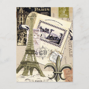 Carte Postale Vintage Paris Collage...carte postale