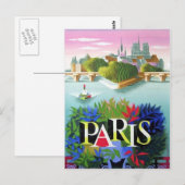 Carte Postale Vintage Paris France (Devant / Derrière)