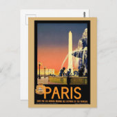 Carte Postale Vintage Paris France Retro (Devant / Derrière)
