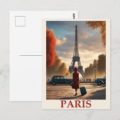 Carte Postale Vintage Paris France Tour Eiffel (Devant / Derrière)