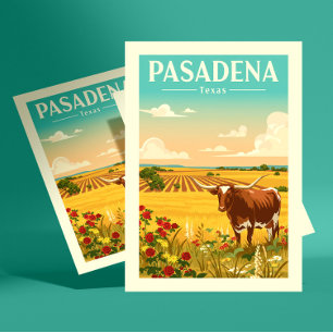 Carte Postale Vintage Pasadena Texas