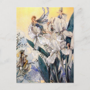 Carte Postale Vintage Pastel Blue Faires
