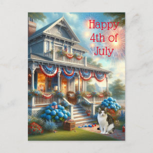 Carte Postale Vintage patriotique 4 juillet