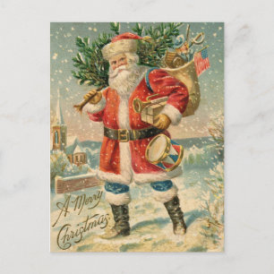 Carte postale vintage Patriotique Santa Claus
