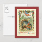 Carte postale vintage Patriotique Thanksgiving (Devant / Derrière)