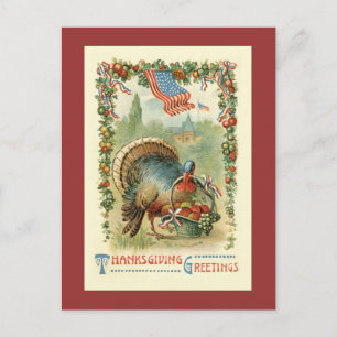 Carte postale vintage Patriotique Thanksgiving