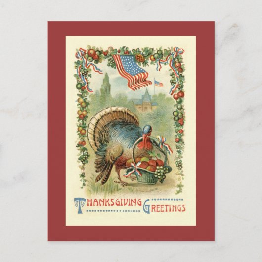 Carte postale vintage Patriotique Thanksgiving (Devant)
