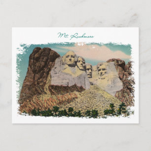 Carte postale Vintage peinte Mt. Rushmore