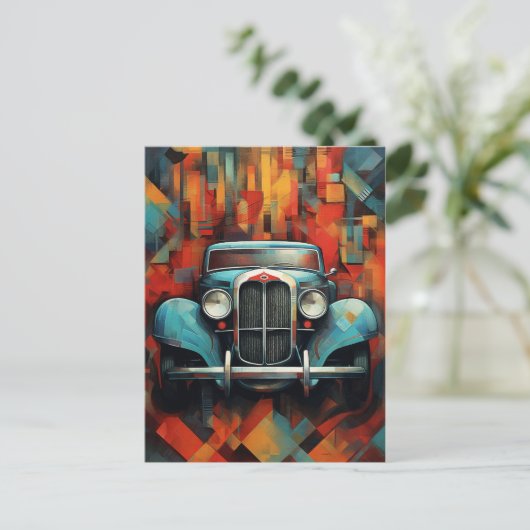Carte Postale Vintage peinture automobile Art Abstrait (Debout devant)