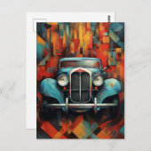 Carte Postale Vintage peinture automobile Art Abstrait (Devant / Derrière)