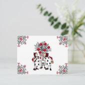 Carte Postale Vintage peinture rouge Rose (Debout devant)