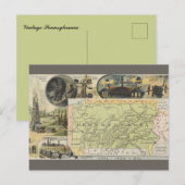 Carte Postale Vintage Pennsylvania Map (Devant / Derrière)