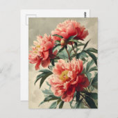 Carte Postale Vintage Peonies (Devant / Derrière)