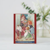 Carte postale vintage Père Noël Avec Enfants (Debout devant)