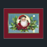 Carte postale vintage Père Noël Christmas<br><div class="desc">Image vintage classique numériquement restaurée et améliorée sur l'arrière - plan de hamandy profond.</div>