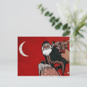 Carte postale vintage Père Noël Christmas (Debout devant)