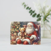 Carte postale vintage Père Noël Christmas (Debout devant)