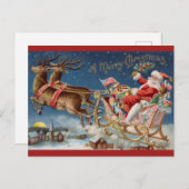 Carte Postale Vintage Père Noël Joyeux Noël (Devant / Derrière)