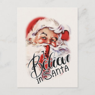 Carte Postale Vintage Père Noël Rustic Country voeux de Noël