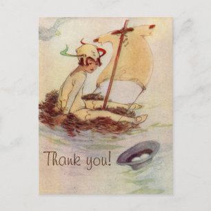 Carte Postale Vintage Peter Pan Merci Baby shower