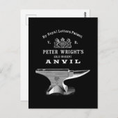 Carte Postale Vintage Peter Wright Anvil Blacksmithing (Devant / Derrière)