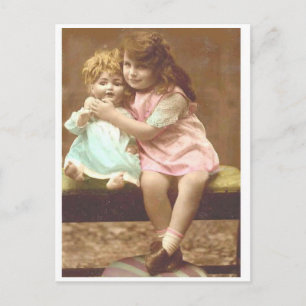 carte postale vintage petite fille