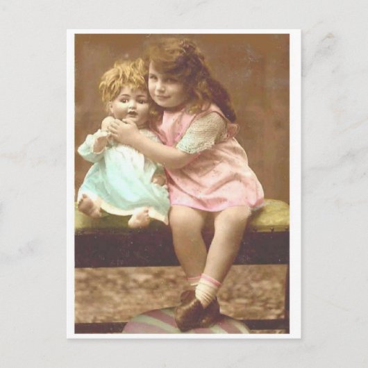 carte postale vintage petite fille (Devant)