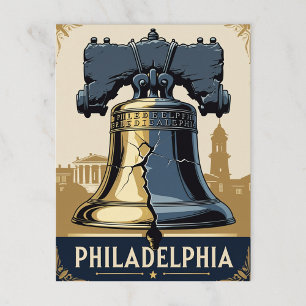 Carte Postale Vintage Philadelphie Liberty Bell Historique
