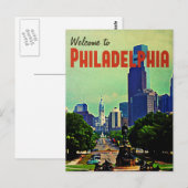 Carte Postale Vintage Philadelphie Travel (Devant / Derrière)