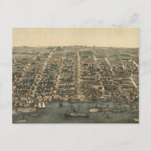 Carte Postale Vintage Pictorial Map of Alexandria VA (1863)