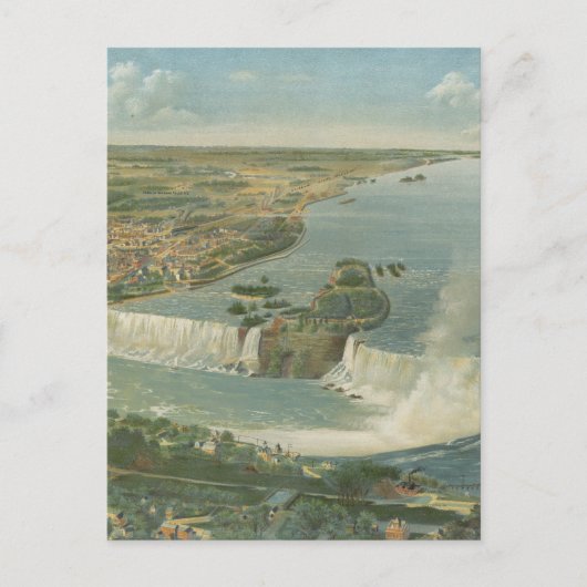 Carte Postale Vintage Pictorial Map of Niagara Falls (Devant)