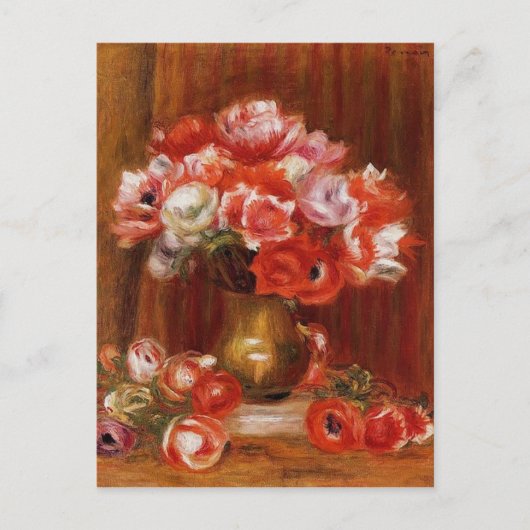 Carte Postale Vintage Pierre-Auguste Renoir Anemones (Devant)