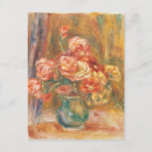 Carte Postale Vintage Pierre Auguste Renoir Vase de Rose