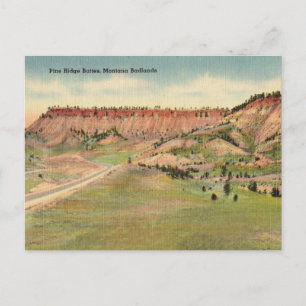 Carte Postale Vintage, Pine Ridge Buttes, Montana, Badlands