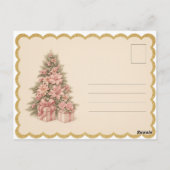 Carte Postale Vintage Pink Christmas Tree Postcard (Dos)